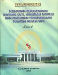 HIMPUNAN PERATURAN KEPEGAWAIAN TENTANG CUTI HUKUM DISIPLIN, PEMBERIAN PENGHARGAAN PNS EDISI 5 TAHUN 2005