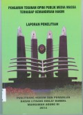 PENGARUH TAHUNAN OPINI PUBLIK MEDIA MASSA TERHADAP KEMANDIRIAN HAKIM TAHUN 2014